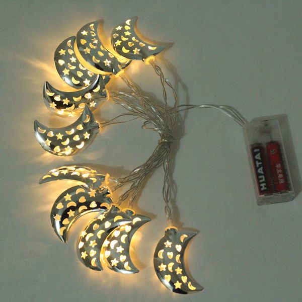 

1.65m 10led eid mubarak star moon led light strip eid party supplies ramadan muslim islam decor party favors batteries powered