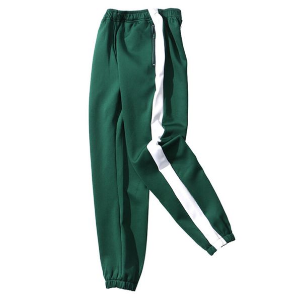 

hip hop men pants side stripe elastic waist high street joggers sweatpants patchwork fashion streetwear trousers pantalon hombre, Black