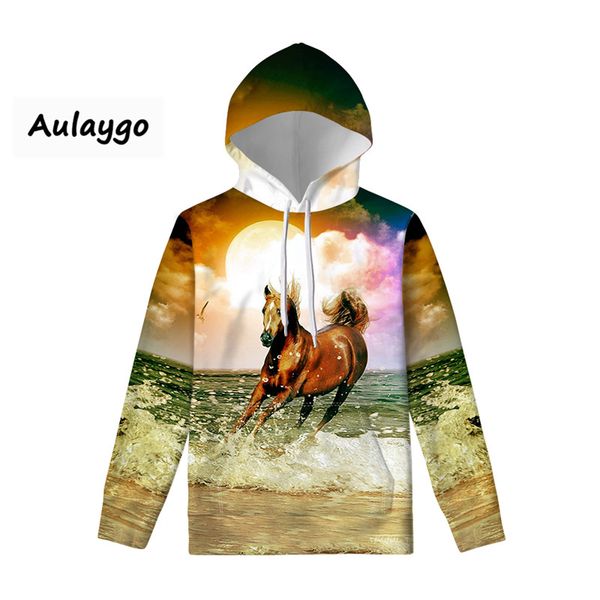 

horse 3d print pullover sweatshirt men japanese hoodie tracksuit outfit casual outerwear hip hop sweatshirt for couple sudadera, Black
