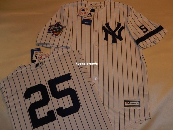 

baseball ny #25 joe girardi 1999 shirt jersey white p/s mens stitched jerseys big and tall size xs-6xl for sale, Black;blue