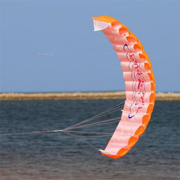 

1.4m kitesurfing sports power dual line stunt parafoil parachute rainbow playing flying tools beach kite outdoor toy