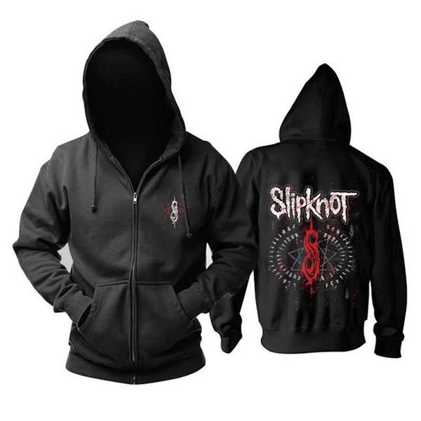 

8 style men's comfortable slipknot band harajuku custom jacket casual zipper hoodies for man sweatshirts print pullover coats, Black