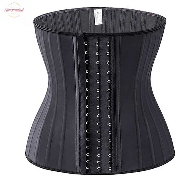 

waist trainer shapers shinning latex waist cinchers trainer 25 steel boned cream waist slimming cincher 3 hooks and eyes corset corselet, Black;white