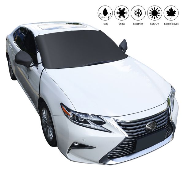

carprie auto windshield protector cover tarp winter snow ice cover scrapes scratches block shields durable light weight visor