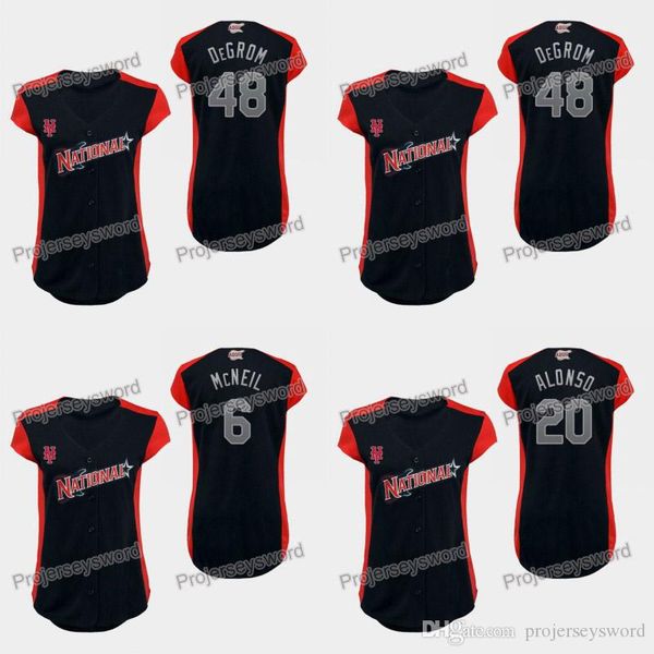 

Womens New York 48 Jacob deGrom National League Mets Jersey 6 Jeff McNeil 20 Pete Alonso 100% Stitched Allstar Baseball Jerseys Navy