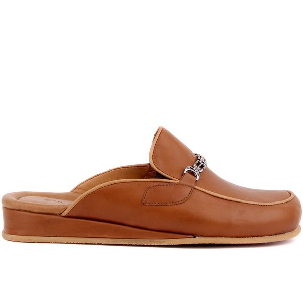 

sail lakers-tan leather men 's outdoor slipper, Black