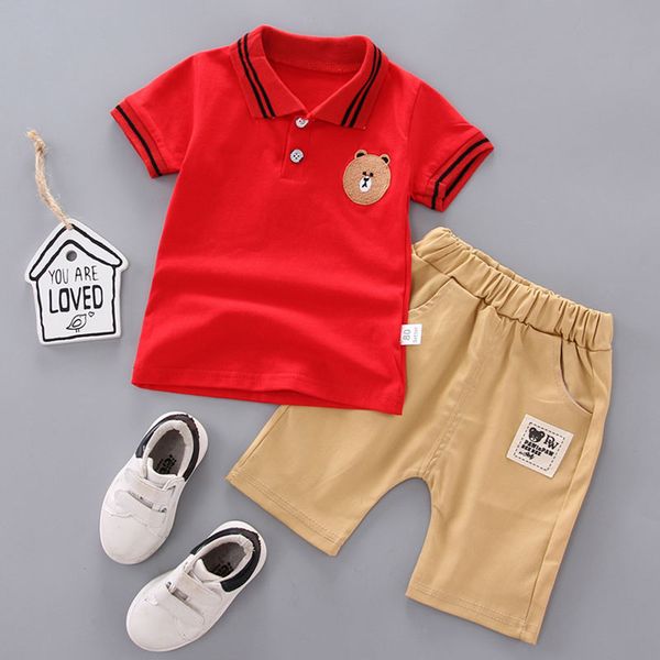 

toddler baby boys summer clothing set fashion striped casual tracksuit boys cotton short sleeve +shorts 2pcs suit, White