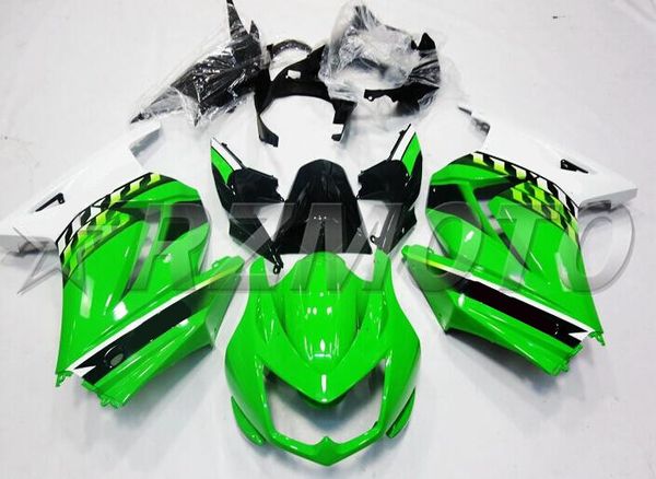 

4gifts injection mold new abs motorcycle full fairings kits fit for kawasaki ninja250r ex250 zx250r 250 2008 - 2014 body set green white