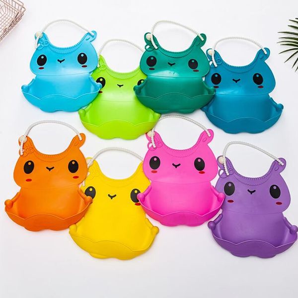 

children eat rabbit stereo baby bib pocket imitation silicone waterproof plastic bib saliva dripping towels soft