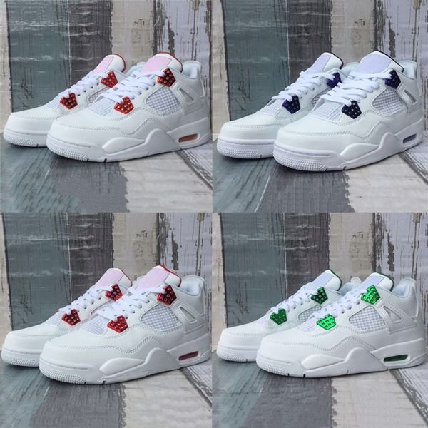 

new basketball shoes unc jumpman 4 iv red metallic orange white green purple jumpman 4 men sports shoes