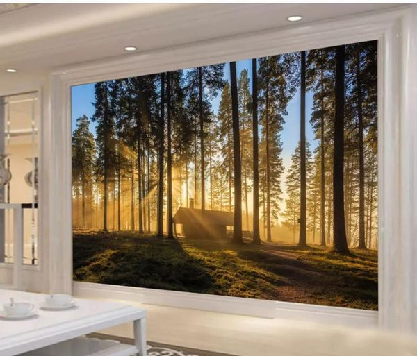 

на заказ любого размера фото forest lodge sunshine 3d настенные фрески обои