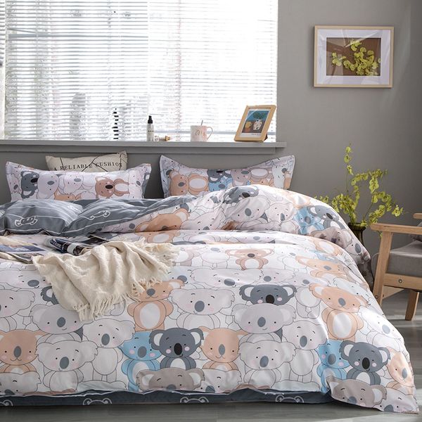 

high-quality modern style duvet cover+bed sheet+pillowcase single double  king family size duvet cover