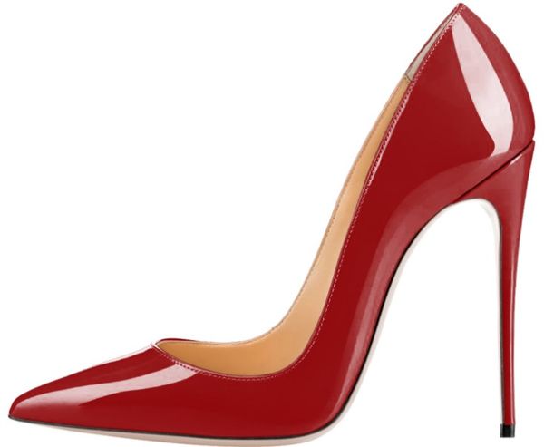 

so kate styles 8cm 10cm 12cm high heels shoes red nude color genuine leather point toe pumps rubber wedding shoes, Black