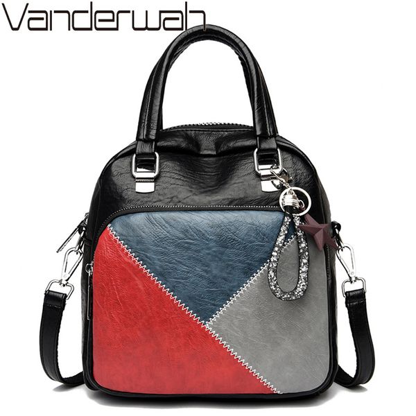 

women leather backpack multifunction female shoulder bag small sac a dos travel ladies bagpack school bags for girls mochilas