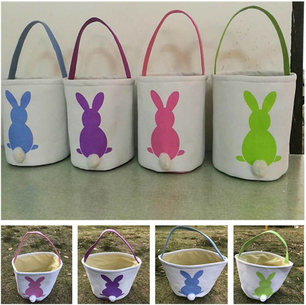 

canvas easter basket diy rabbit bags bunny storage bag cute burlap easter gift handbags rabbit ears put easter eggs 4 colors 2020, Black