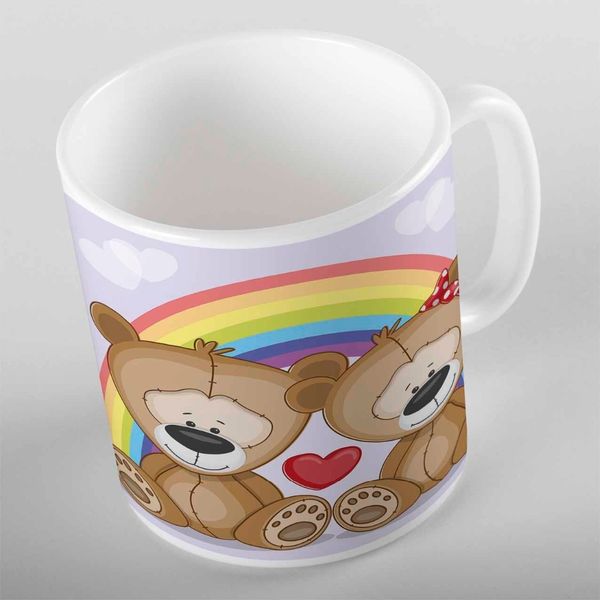 

else red love heart cute brown teddy bears rainbow 3d cartoon print children kids ceramic drinking water milk tea coffee cup mug other dinne