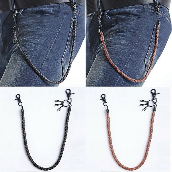 

mens hipster biker trucker leather chain keychain wallet chain, Silver