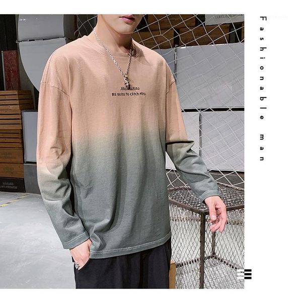 

o neck loose mens hoodies high street fashion mens designer hoodies gradient spring autumn mens hoodies embroidery long sleeve, Black