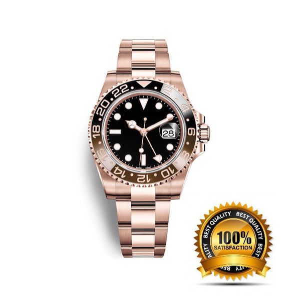 

exquisite fashion business full gold black brown double color matching black bottom 40mm stainless steel automatic mechanical watch, Slivery;brown