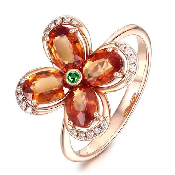 

elegant champagne zircon flower rings for women ladies exquisite rose gold color anniversary rings fashion party jewelry anel, Slivery;golden