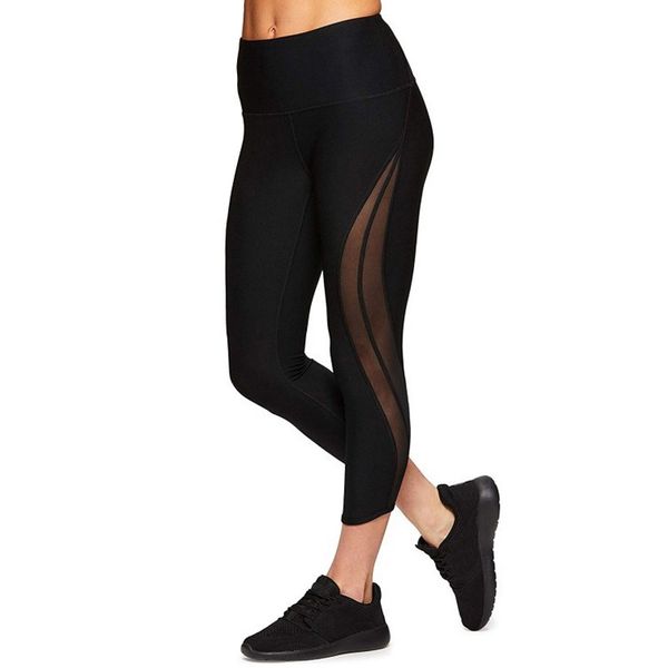 

mesh high waist yoga pants workout gym pants sport women tights fast drying slim fitness energy yoga leggings, White;red