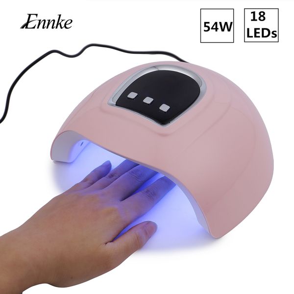 

new 54w nail dryer uv led lamp for nails with 18pcs leds usb dryer lamp for curing gel polish auto sensing nail manicure tools