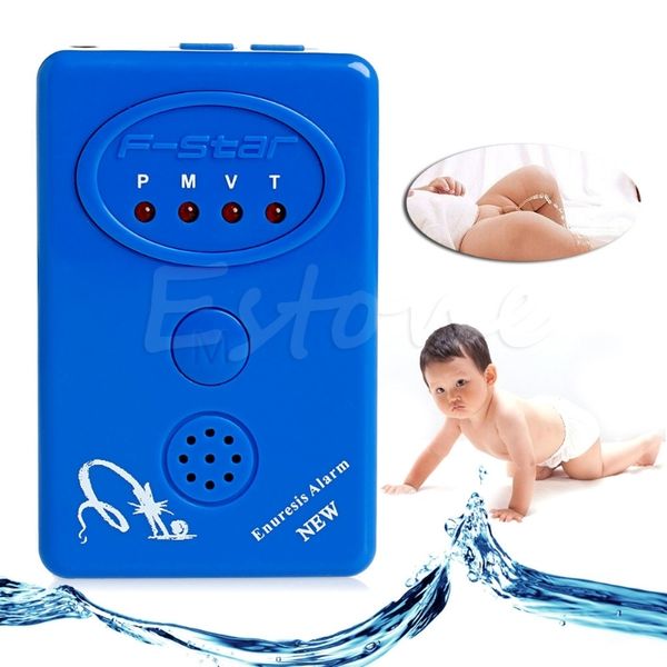 

blue bedwetting enuresis baby urine bed wetting alarm +sensor with clamp