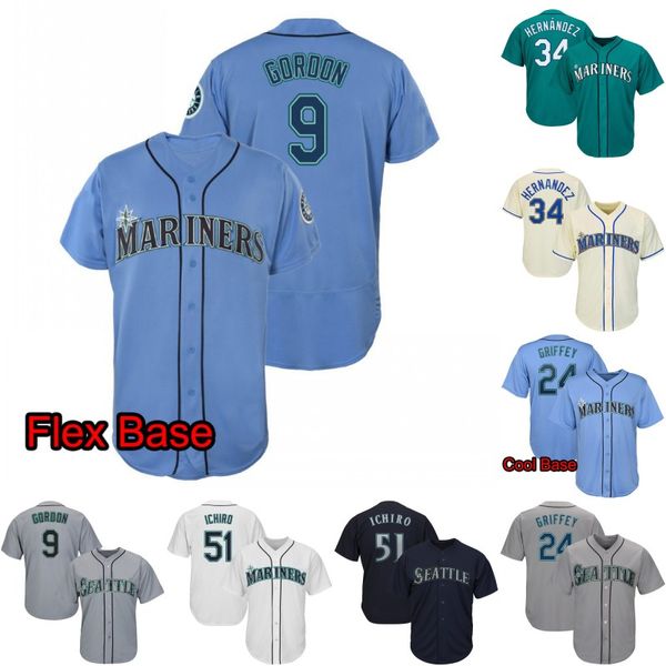 

Mens Seattle Jersey 51 Ichiro Suzuki 24 Ken Griffey Jr. 11 Edgar Martinez 17 Mitch Haniger 34 Felix Hernandez Mariners Baseball Jerseys