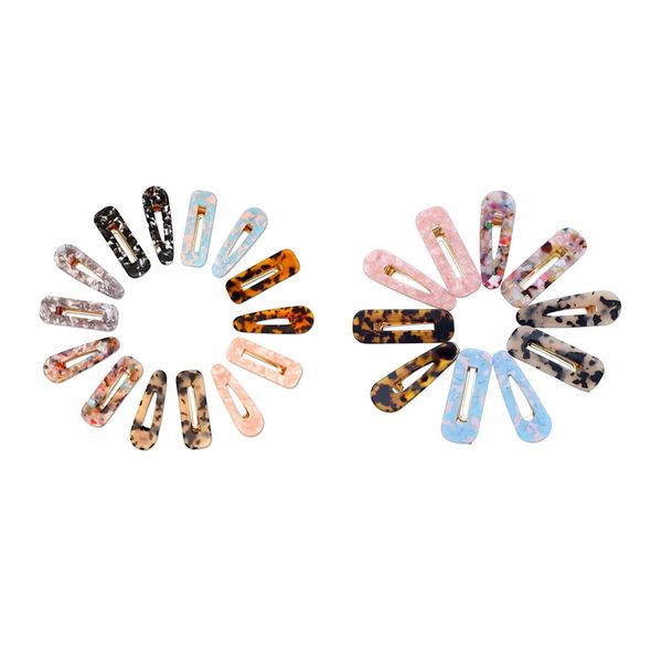 

клип 24pcs волос: 14pcs леопардовый волос barrettes vintage крокодил 10шт мода геометрическая крокодил, Golden;white