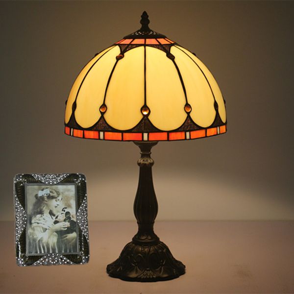 

12 inch art deco stained glass tiffany lamps bedside table lamp fashion simple living room bedroom lamp studio creative gift