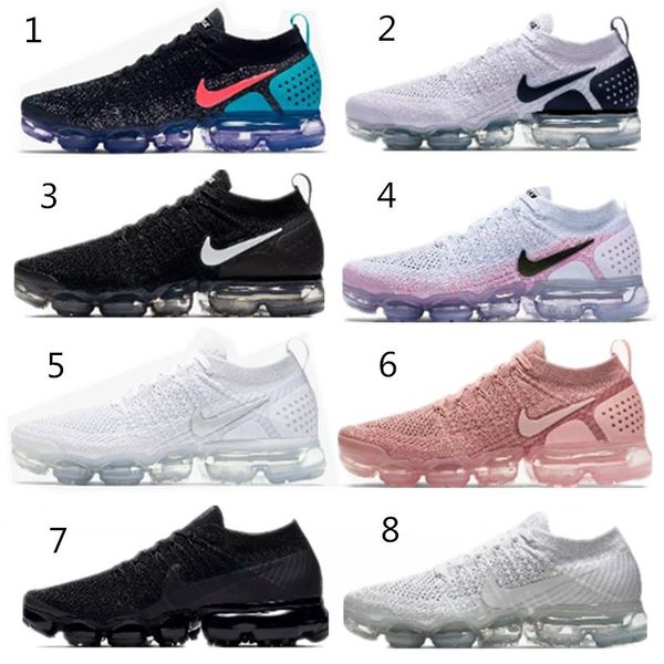 

vapormax flyknit 2018 v2.0 running shoes athletic shock classic walking shoes womens casual hiking air vapor max sport sneakers