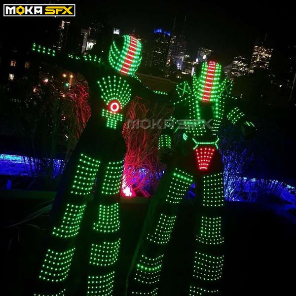 

led robot suit costume rgb color led growing clothing luminous dance wear for party dj disco nightclubs ktv supplies