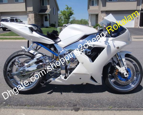 Parti del motociclo per Yamaha YZF R1 YZF-R1 YZFR1 YZF1000 1000 02 03 2002 2003 Kit carenatura ABS bianco (stampaggio ad iniezione)