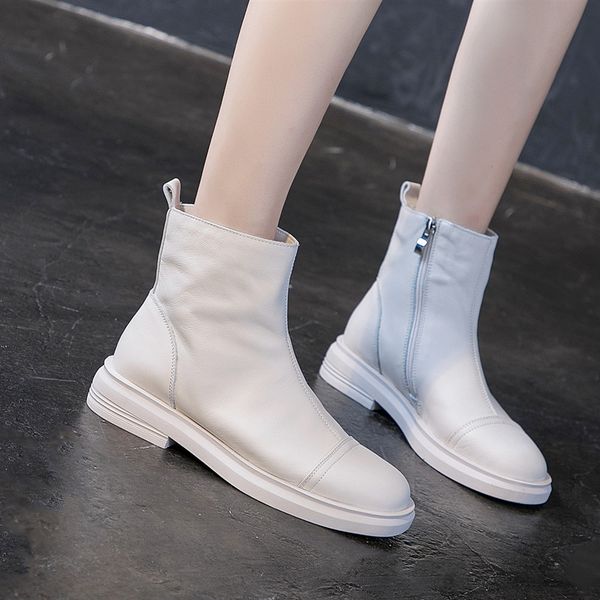 

2019 winter new fashion simple solid color boots women fashion simple solid color rough heel comfortable casual bo, Black