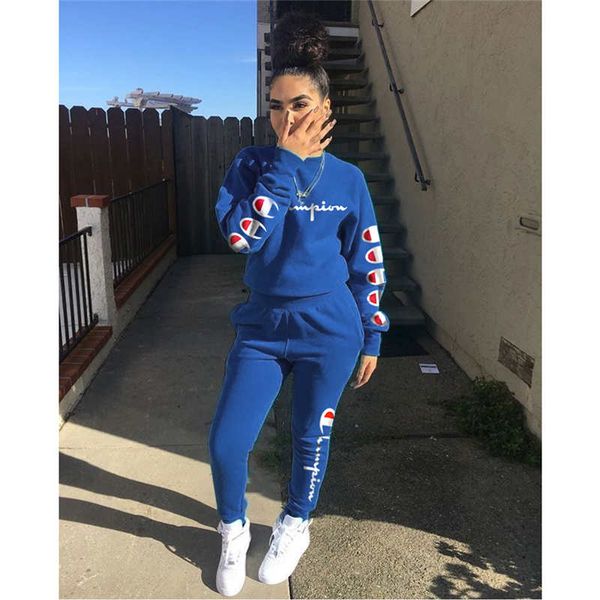 

champions women 2 piece set спортивный костюм толстовки + леггинсы наряды рубашки + брюки спортивная одежда осень-зима одежда пуловер спорти, White