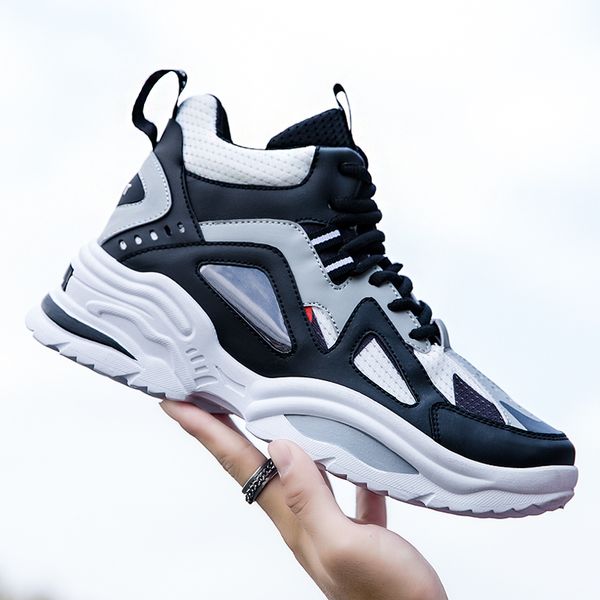 

new men s black and white gray high heel casual shoes white black fashion breathable outdoor indoor universal designer casual sneakers