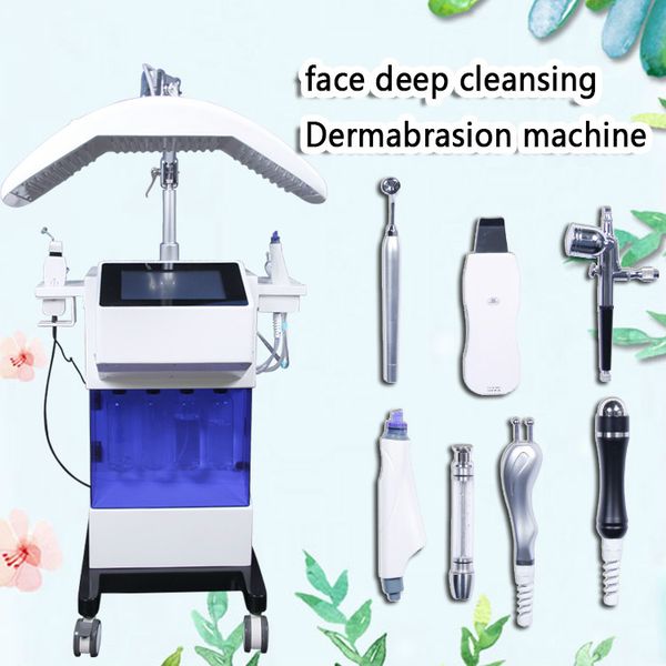 

new arrival 8 in 1 diamond microdermabrasion skin clean facial ultrasonic ultrasound skin scrubber peeling led therapy machine