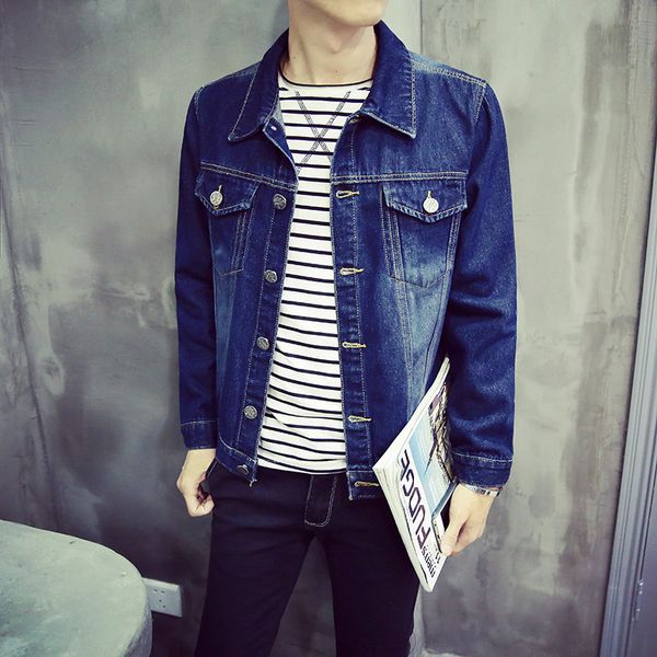 

jacket men's slim fit denim coats plus size 3xl men, Black;brown