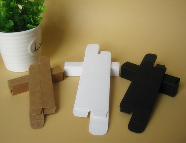 

dhl 500x 1.7*1.7*12.4cm mini size black white kraft paper box for lipstick perfume essential oil bottle storage valve tubes