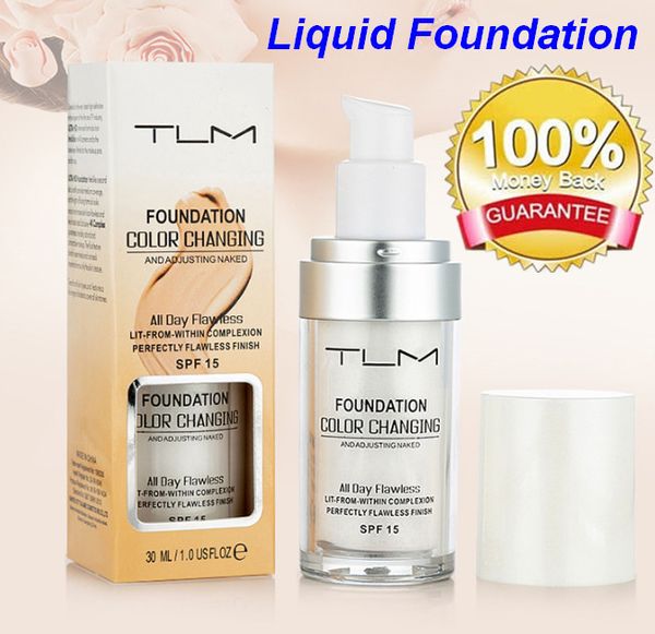 

tlm flawless colour changing warm skin tone foundation makeup base nude face moisturizing liquid cover concealer for women girls spf15 bea12