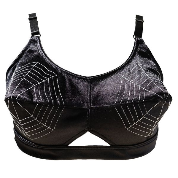 

vintage black spider pattern bullet bra for women/female/lady, retro cone bra lingerie underwear br, Red;black