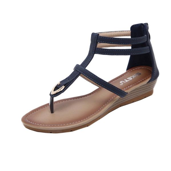 

jaycosin sandals women solid color flat shoes bohemia lady slippe sandals rivet peep-toe women 2020, Black
