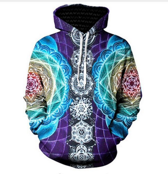 

out fashion streetwear 3d hd print casual psychedelic mandala hoodies sweatshirts men women hoodie jacket coat lms057, Black