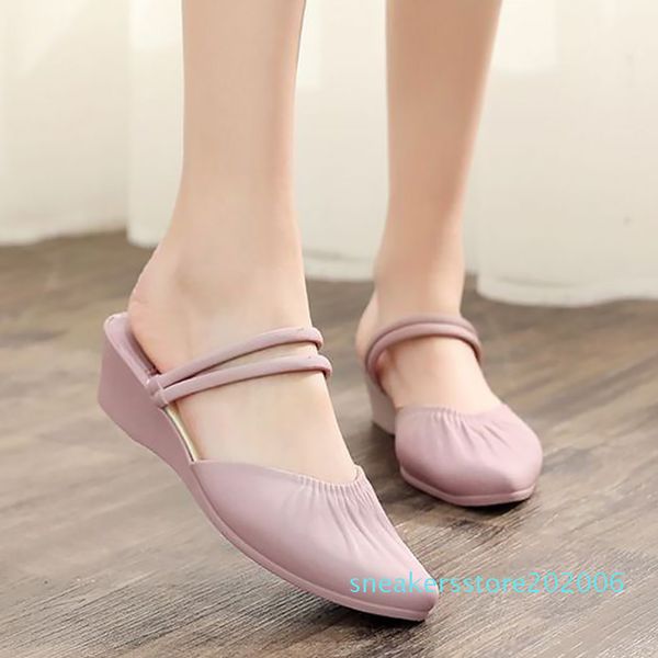 

summer female sandals roman wedge sandals fashion shoes for women low-heeled casual ladies shoes designer 01d s06, Black