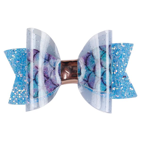 

очаровательная русалка девушки волосы луки двухслойные прозрачные лазерные заколки для волос заколки для детей заколки головные уборы аксесс, Black;brown