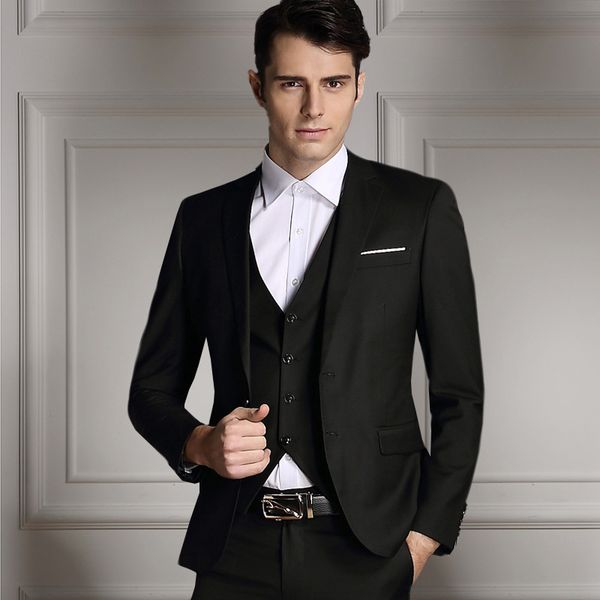 

spring and summer men three-piece set groom marriage formal dress man suit business formal wear and wedding men suits, White;black