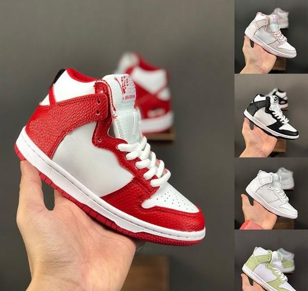

kids dunk sb high sneaker university red white trainer sb dunk high dream team pack basketball shoes children girl boy skate sneaker