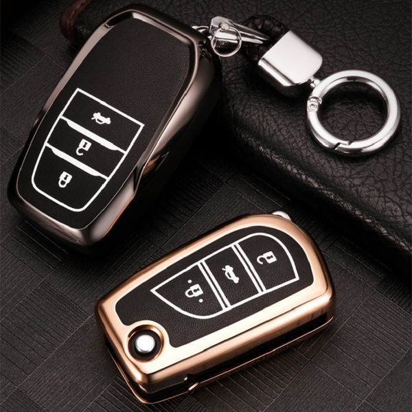 

luminous leather car key case cover for chr auris corolla camry prado rav4 avensis verso yaris aygo scion tc im hilux