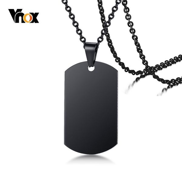 

vnox mens classic stainless steel dog tag pendant necklace o chain 20, Silver