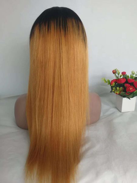 Highlight 1b 27 Human Blonde Hair Ombre Wig Malaysian Straight